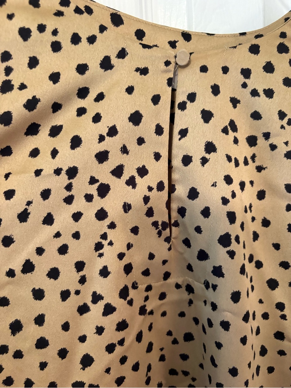 Loft Women's Gold with Black Leopard Print  Blouse - Classic Long-Sleeve Top - Picture 2 of 6